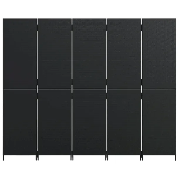 parawan-5-panelowy-czarny-polirattan-kod-producenta-365364
