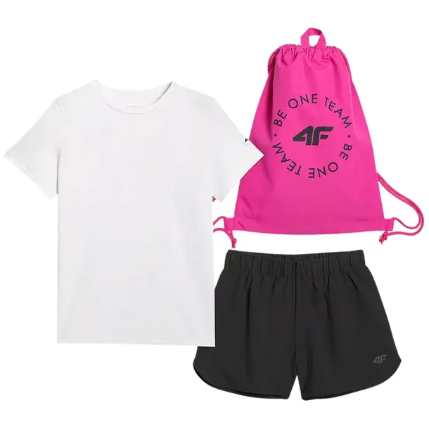 Komplet Sportowy Dziecięcy 4F Strój Na WF T-shirt Spodenki Worek r. 158/164