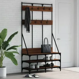 wieszak-na-ubrania-z-miejscem-na-buty-brazowy-dab-100x40x184-cm
