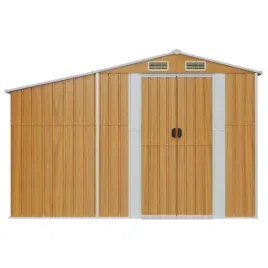 szopa-ogrodowa-brazowa-277x93x179-cm-stal-galwanizowana