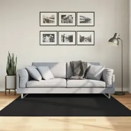 dywan-huarte-z-krotkim-wlosiem-czarny-160x160-cm