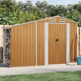 szopa-ogrodowa-brazowa-277x93x179-cm-stal-galwanizowana