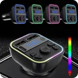 transmiter-bluetooth-samochodowy-fm-usb-3-1a-usb-c-led-ladowarka-mp3-stan-nowy
