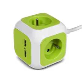 magiccube-poczworne-gniazdko-pradowe-greenblue-2-wejscia-usb-14m-gb118
