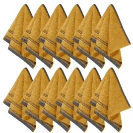 zestaw-recznikow-bawelnianych-panama-30x30-musztarda-12szt