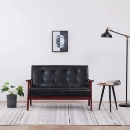 2-osobowa-sofa-czarna-sztuczna-skora