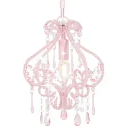 lampa-sufitowa-z-koralikami-rozowa-okragla-e14