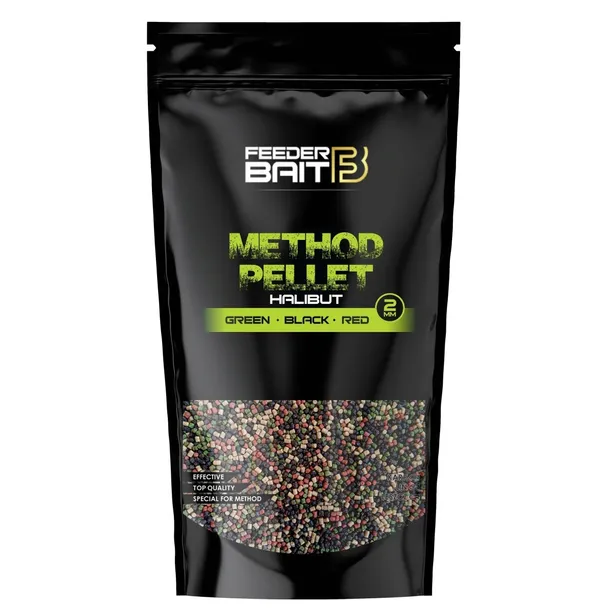Pellet Feeder Bait Method Pellet 2mm Halibut Green Black Red 800g