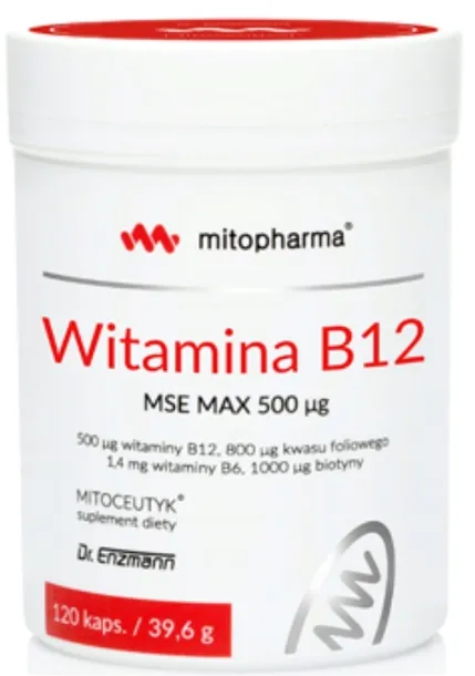 Mito-Pharma Witamina B12 MSE MAX 500 µg Dr Enzmann 120 kapsułek