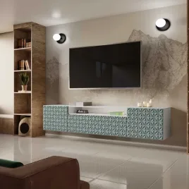 szafka-rtv-wiszaca-cali-szerokosc-200-cm-bialy-zielony-labrador-ryflowany