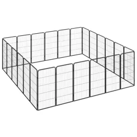 kojec-dla-psa-24-paneli-czarny-50x100-cm-stal