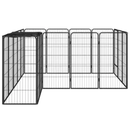 kojec-dla-psa-18-paneli-czarny-50x100-cm-stal