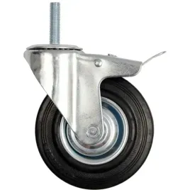 vorel-kolo-skretne-czarna-guma-hamulec-trzpien-gwintowany-160mm