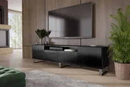 szafka-rtv-stojaca-malo-szerokosc-200-cm-czarna-ryflowany-front-trzydrzwiow
