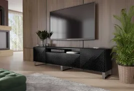 szafka-rtv-stojaca-kler-szerokosc-200-cm-czarna-ryflowany-front-trzydrzwiow