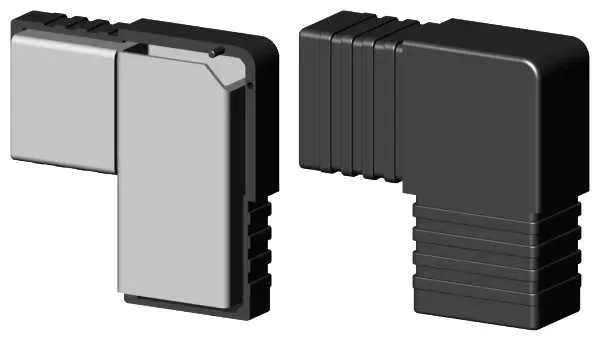 Łącznik plastikowy rdzeń metal profil 60x40x2mm 2D2 V60X40 X2M RAL7016
