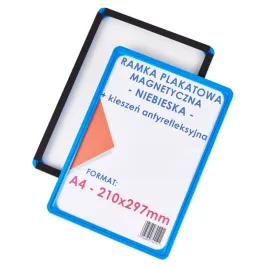 ramka-plakatowa-z-tasma-magnetyczna-kieszen-zabezpieczajaca-niebieska-a4