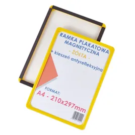 ramka-plakatowa-a4-magnetyczna-kieszen-zabezpieczajaca-plakat-a4-zolta