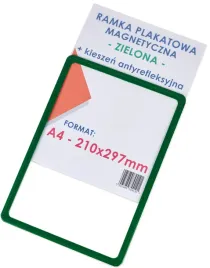 ramka-plakatowa-a4-magnetyczna-zielona-kieszen-zabezpieczajaca-plakat