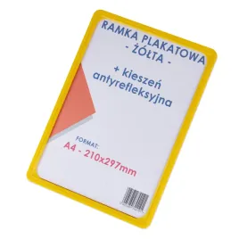 ramka-plakatowa-a4-zolta-kieszen-plakatowa-uniwersalna-a4