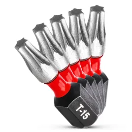 Zdjęcie produktu BITY MILWAUKEE 5 szt DO WKRĘTARKI UDAROWE TORX TX15 25mm SHOCKWAVE HEX 1/4