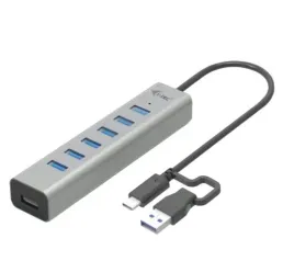 hub-usb-i-tec-usb-3-0-7x-usb-a-5-gbps-usb-c-aktywne-ladowanie-metalowy