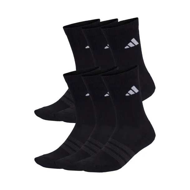 Skarpety adidas Sportowe Długie Amortyzowane 6 Pary Czarne Rozmiar 37-39