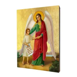 ikona-aniola-stroza-z-chlopcem-prezent-na-chrzest-format-50x70-cm