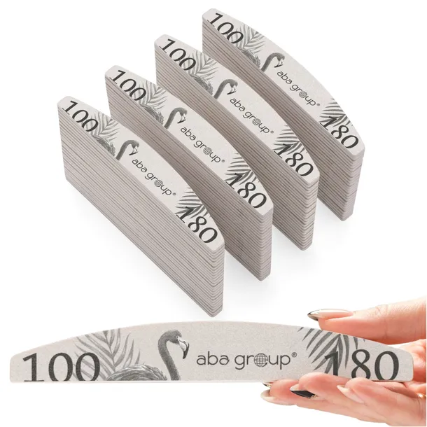 Pilnik do Paznokci Łódka Półksiężyc 100/180 Standard 100 szt Aba Group