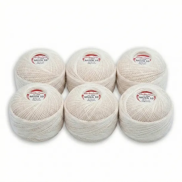 KORDONEK MUZA 10 NATURALNY 0000 Ariadna col. 0000 525 m/100 g ZESTAW 6szt.