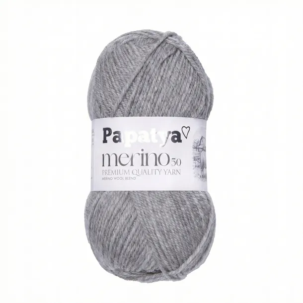 Włóczka PAPATYA MERINO 50 wełna 100g/210m JASNY SZARY kol. 2140 wełniana