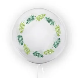kula-transparentna-balon-foliowy-bubble-45-cm-zielone-liscie
