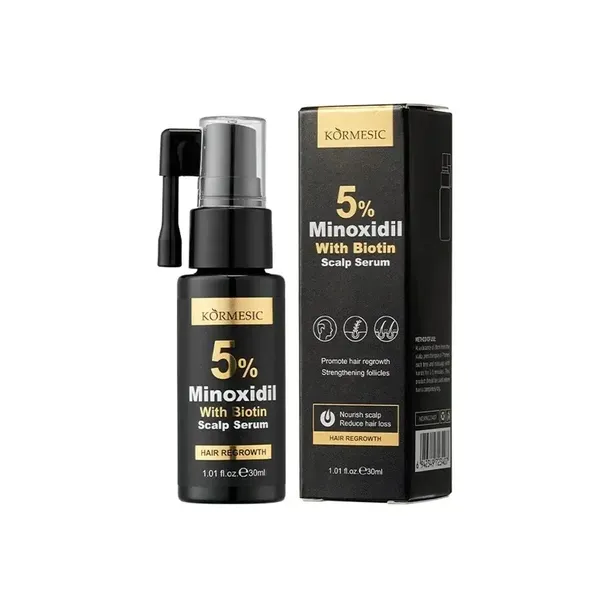 Kormesic Minoxidil 5% Biotine serum wcierka wspiera odrastanie włosó