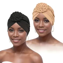 damski-turban-czepek-na-glowe-czarny-i-jasny-bez-skrecany-2szt