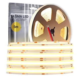 tasma-led-cob-5m-230v-12v-ledy-neon-biala-ciepla-3000k-mocna-4500lm-50w