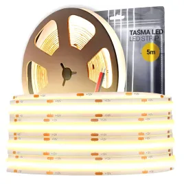 tasma-led-cob-5m-ledy-230v-12v-neon-biala-ciepla-3000k-mocna-4500lm-50w