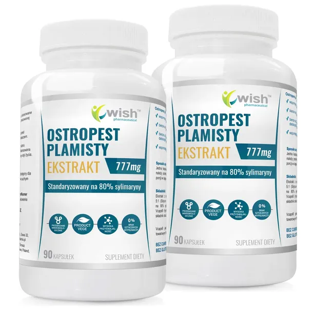 OSTROPEST PLAMISTY 777mg 80% SYLIMARYNY detox wątroba serce trawienie 180k