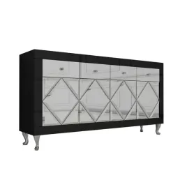 szklana-czarna-komoda-glamour-lustrzane-romby-160cm