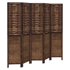 parawan-pokojowy-5-panelowy-ciemny-braz-lite-drewno-paulowni