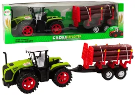 traktor-farmerski-z-przyczepa-na-drewno-9-bali-drzewa-naped-zielony