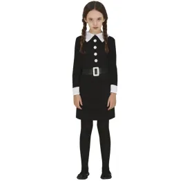 stroj-dla-dzieci-jak-wednesday-addams-sukienka
