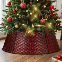 lanpn-metalowa-obroza-choinkowa-50cm-splot-poziomy-ciemno-czerwony