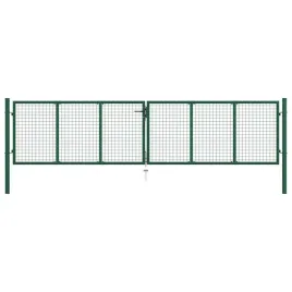 brama-ogrodzeniowa-z-siatki-stalowa-400-x-100-cm-zielona