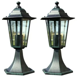lampy-ogrodowe-2-szt-ciemnozielone-czarne-aluminium