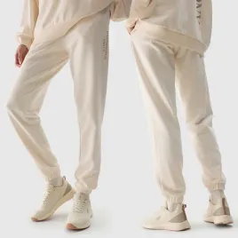 spodnie-damskie-4f-joggery-dresowe-kremowe-dresy-sportowe-casual-bawelna-l