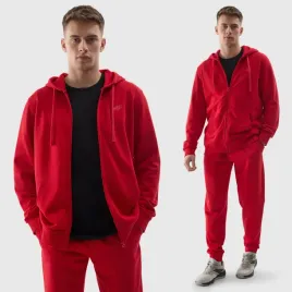 bluza-meska-4f-z-kapturem-nieocieplana-rozpinana-sportowa-czerwona-m