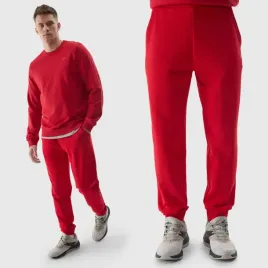 spodnie-meskie-4f-joggery-sportowe-dresy-casual-bawelniane-czerwone-s