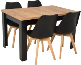 4-loftowe-krzesla-czarne-i-stol-80x140-rozkladany-do-180-blat-dab-kraft