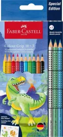 faber-castell-kredki-colour-grip-13el-zestaw-dinozaur