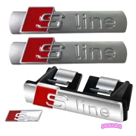 emblemat-s-line-audi-grill-blotnik-kierownica-zestaw-srebrny-mat-4-szt